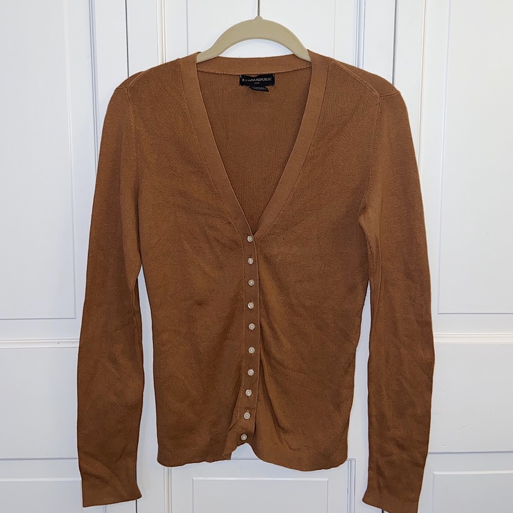 Banana Republic Cotton Camel Cardigan